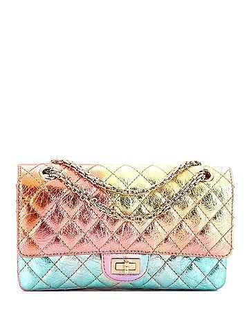 Chanel Rainbow Reissue 2.55 Flap Bag Quilted Multicolor Metallic Goatskin 225 (view 1)