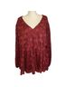 Maurices 92% Nylon 8% Spandex 100% Polyester Floral Solid Red Long Sleeve Blouse Size 3X - photo 1