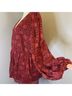 Maurices 92% Nylon 8% Spandex 100% Polyester Floral Solid Red Long Sleeve Blouse Size 3X - photo 6