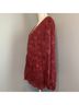 Maurices 92% Nylon 8% Spandex 100% Polyester Floral Solid Red Long Sleeve Blouse Size 3X - photo 8