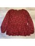Maurices 92% Nylon 8% Spandex 100% Polyester Floral Solid Red Long Sleeve Blouse Size 3X - photo 4