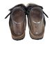 Birkenstock 100% Leather Brown Black Sandals Size 7 - photo 3