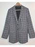Rag & Bone Plaid Gray Tan Black Wool Blazer Size 6 - photo 3