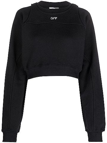 OFF-WHITE Women's Printed Crop Sweatshirt (view 1)