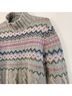 Petite Sophisticate Fair Isle Stripes Gray Pink Green Blue Pullover Sweater Size M (petite) - photo 4