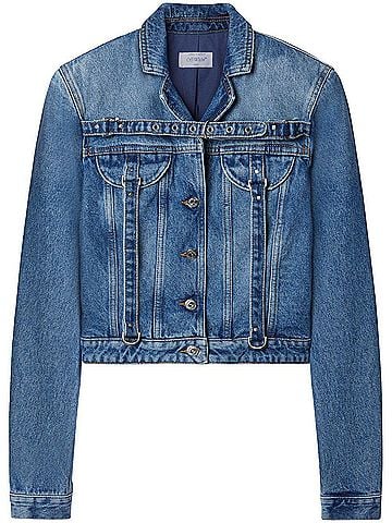 OFF-WHITE Women's Crop Denim Jacket With Belt (view 1)