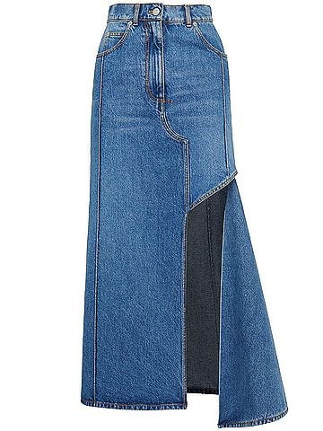 Alexander McQueen Women's Denim Midi Skirt (view 1)