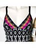 Athleta 80% Nylon 20% Spandex 100% Polyester Aztec Or Tribal Print Black White Pink Orange Swimsuit Top Size XXS - photo 3