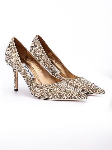 Jimmy Choo Light Bronze Crystal Love 85 Women's Pumps (view 2)