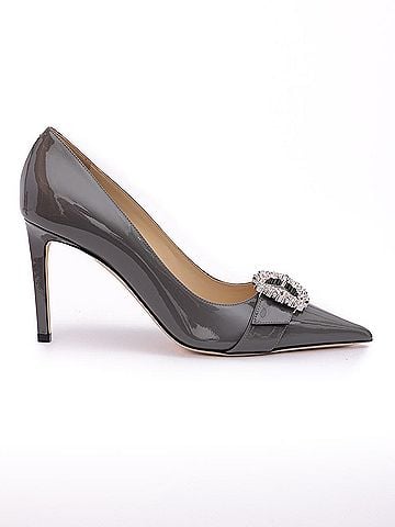Jimmy Choo Storm Grey Patent Leather Chery 85 Women's Pumps (view 1)