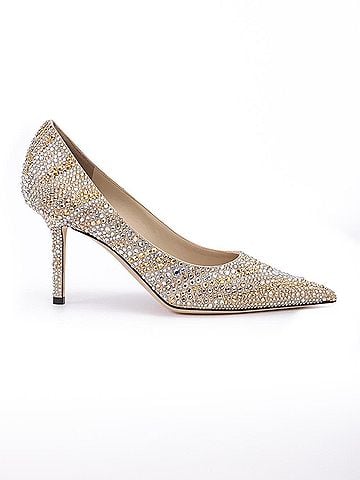 Jimmy Choo Gold Mix Crystal Love 85 Women's Pumps (view 1)