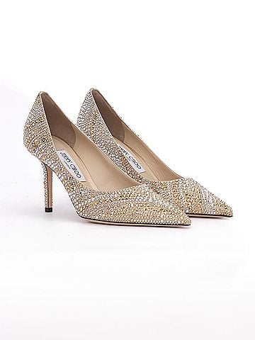 Jimmy Choo Gold Mix Crystal Love 85 Women's Pumps (view 2)