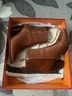 Tory Burch 100% Calf Leather Solid Brown Ankle Boots Size 7 - photo 5