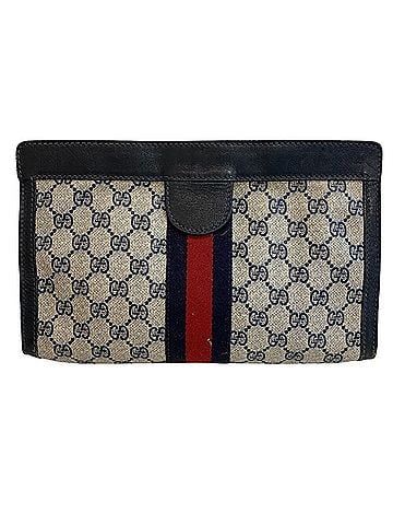 Gucci GUCCI Gucci Second Bag Cosmetic Pouch GG Supreme Sherry Line Clutch Navy (view 2)