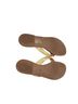 Tory Burch 100% Leather Gold Brown Flip Flops Size 9 - photo 3
