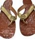 Tory Burch 100% Leather Gold Brown Flip Flops Size 9 - photo 2