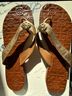 Tory Burch 100% Leather Gold Brown Flip Flops Size 9 - photo 4