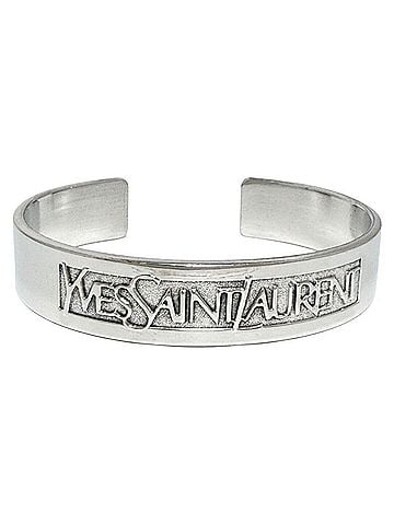 Saint Laurent Saint Laurent unisex bangle/cuff bracelet, silver. (view 1)