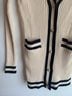 CAbi 100% Cotton 1% Spandex Ivory Black Cardigan Size S - photo 4