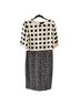 St. John 100% Silk 38% Wool 48% Rayon 16% Polyamide 1% Polyester 4% Spandex Tweed Black White Wool Dress Size 10 - photo 1