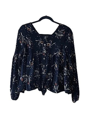 Anama Dandelion Floral Long Sleeve Blouse (view 2)