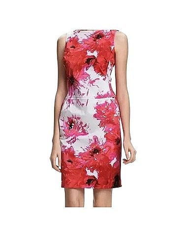 St. John Sheath Floral Chrysanthemum Dress Cocktail Dress (view 1)