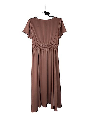 Baltic Born Poppy Satin Midi Cocktail Dress (view 2)