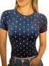 Lingswallow Polka Dots Blue White Short Sleeve Blouse Size S - photo 1
