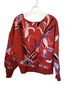 Maeve Floral Red Pink Purple Black Pullover Sweater Size XL - photo 2
