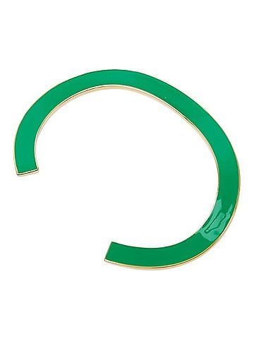 Bottega Veneta Bottega Veneta Curved Cuff Bangle Bicolor Bracelet Size: L Green Light Blue Gold SV925 Silver Enamel Women's BOTTEGAVENETA (view 1)