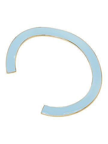 Bottega Veneta Bottega Veneta Curved Cuff Bangle Bicolor Bracelet Size: L Green Light Blue Gold SV925 Silver Enamel Women's BOTTEGAVENETA (view 2)