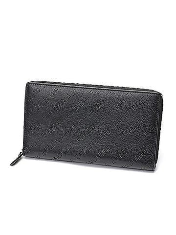 Balenciaga Balenciaga Round Zip Continental Wallet 594317, Perforated Leather, Black (view 1)