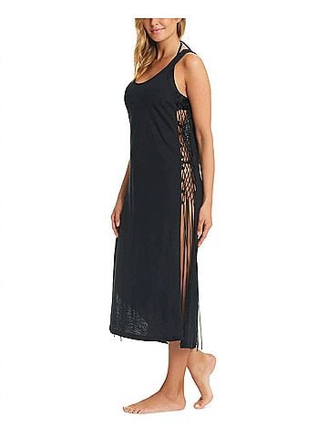 Red Carter Tie Side Maxi Cover Up (view 2)