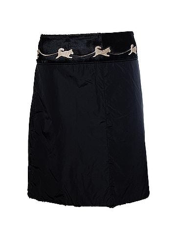 Prada Prada, Nylon skirt in black with ponyskin (view 1)