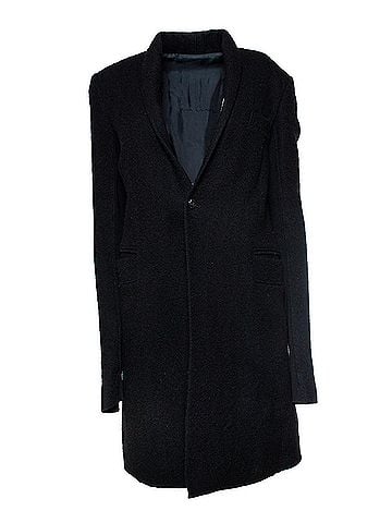 Rick Owens Rick Owens, Black wool minimalist overcoat (view 1)