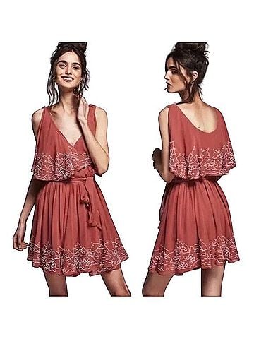 Free People Sylvia Beaded Wrap Dress Casual Dress (view 2)