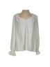 Trina Turk 100% Polyester Solid White Ivory Long Sleeve Blouse Size S - photo 1
