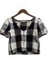 The Odells Checkered-gingham Black White Short Sleeve Top Size S - photo 2