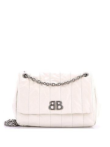 Balenciaga Monaco Chain Flap Shoulder Bag Quilted Leather Mini (view 1)