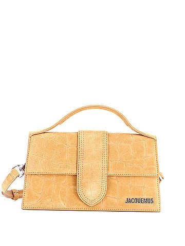 Jacquemus Le Grand Bambino Flap Bag Crocodile Embossed Suede (view 1)