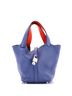 Hermès 100% Leather Blue Red Eclat Picotin Lock Bag Clemence PM One size - photo 1