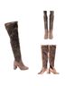 Jeffrey Campbell Floral Brown Boots Size 5 1/2 - photo 6