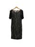 St. John 100% Silk Print Black Silver Cocktail Dress Size 4 - photo 4