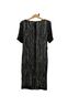 St. John 100% Silk Print Black Silver Cocktail Dress Size 4 - photo 5