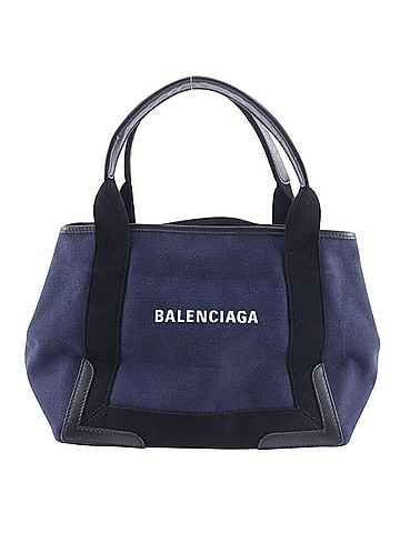 Balenciaga Balenciaga Navy Cabas Tote Bag, Size S, 339933, Canvas, Navy, A5, Open, Unisex (view 1)
