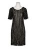St. John 100% Silk Print Black Silver Cocktail Dress Size 4 - photo 1
