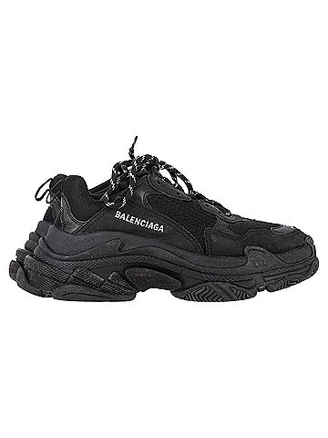 Balenciaga  Balenciaga Triple S Sneakers in Black Polyester (view 1)