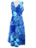 Maria Grazia Severi Floral Blue Cocktail Dress Size 16 - photo 1