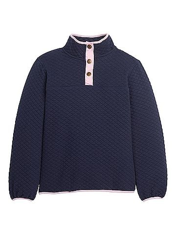 Little English Girl's Classic Quilted Pullover (view 1)