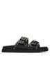 XTI Solid Black Women's Pu Sandals Size 5 1/2 - photo 1